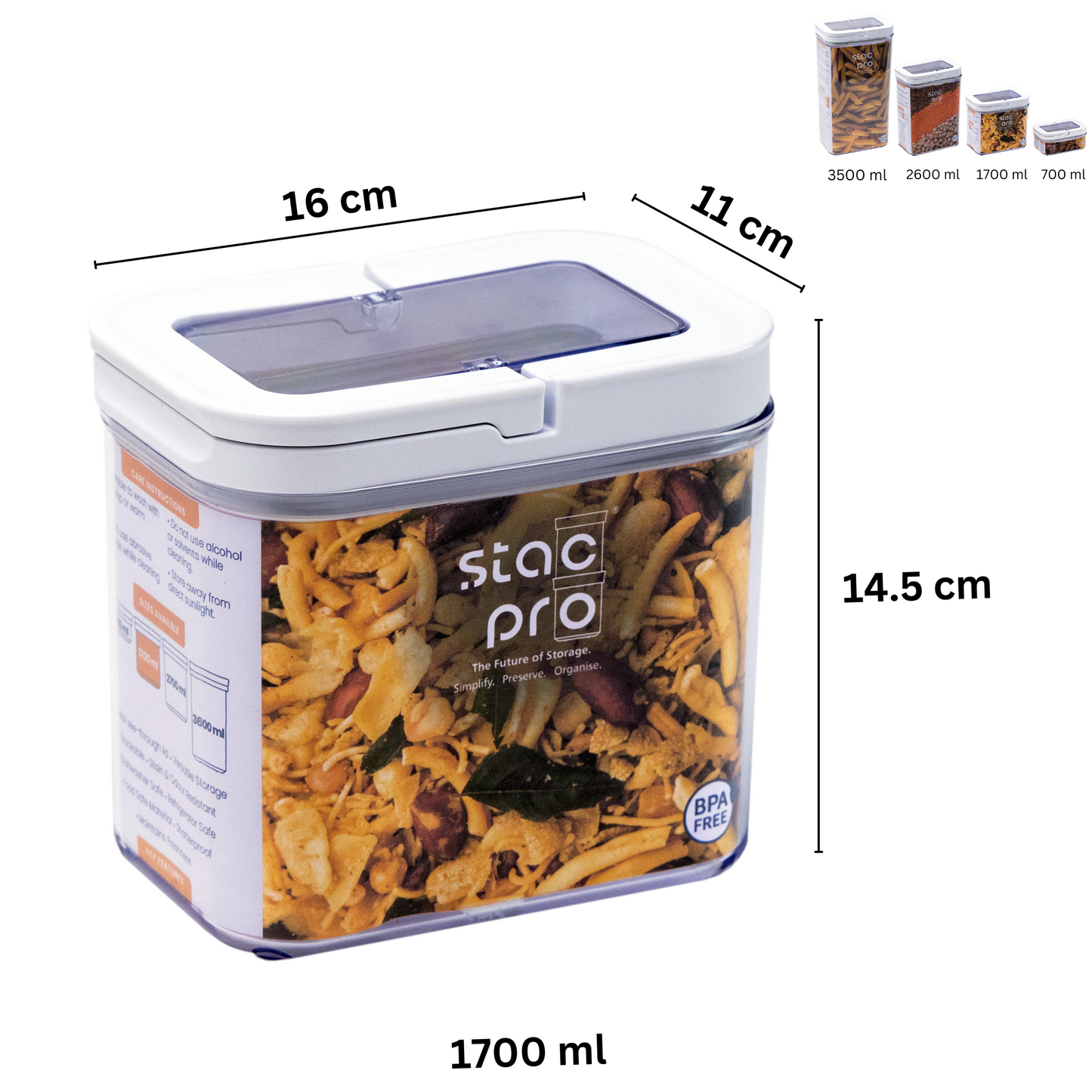 Fliplok Food Container - 1700ml