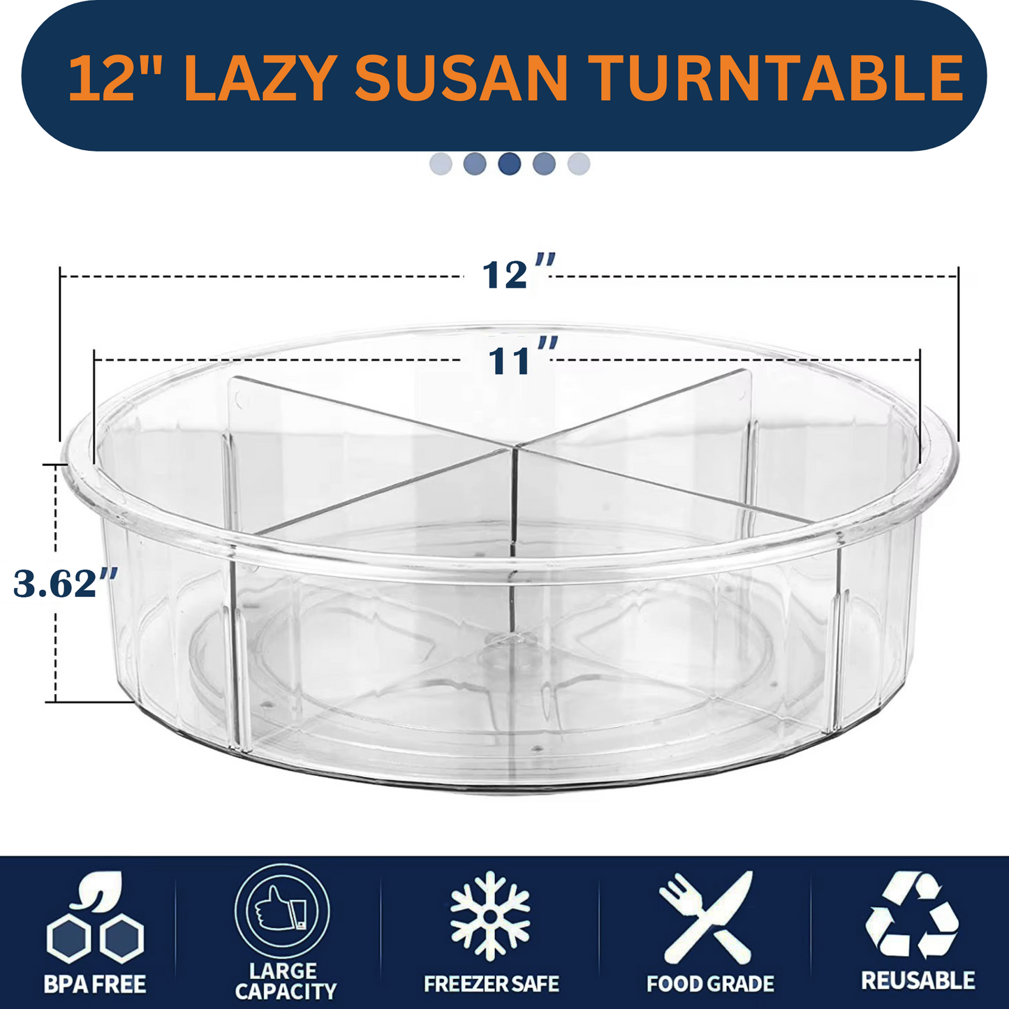 Lazy Susan Turntable- 12 inches