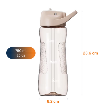 SLIDER Sport Grip Bottle- Peach, 750 ml